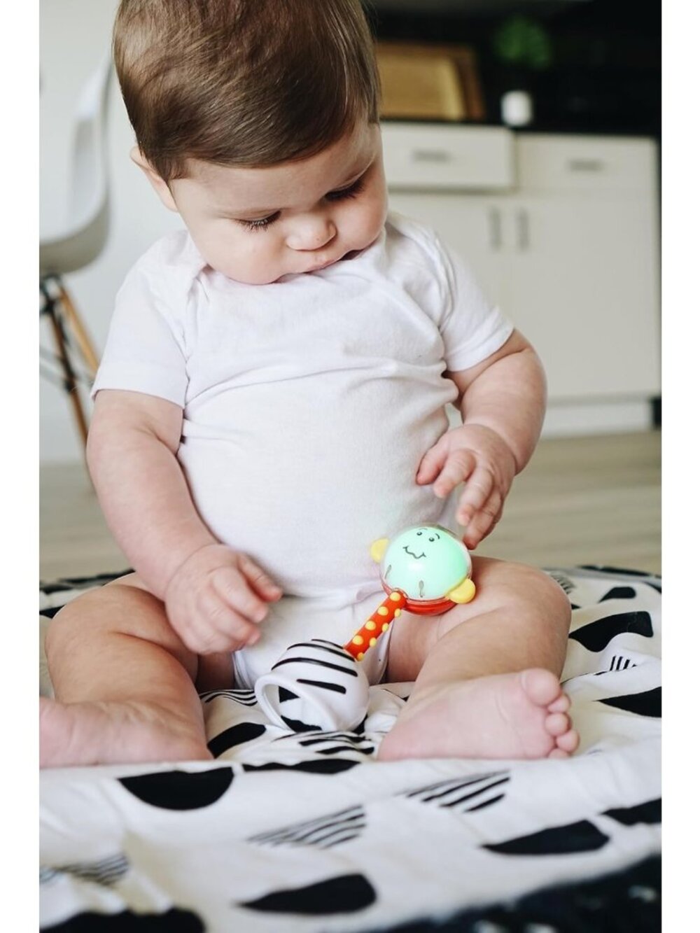 Light-Up Developmental Rattle Toy - Color Changing, Textured Grasping, Mirror - Picture 2 of 9
